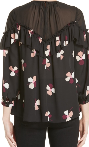 NWT KATE SPADE DUST BUDS RUFFLE BLOUSE - Picture 2 of 9